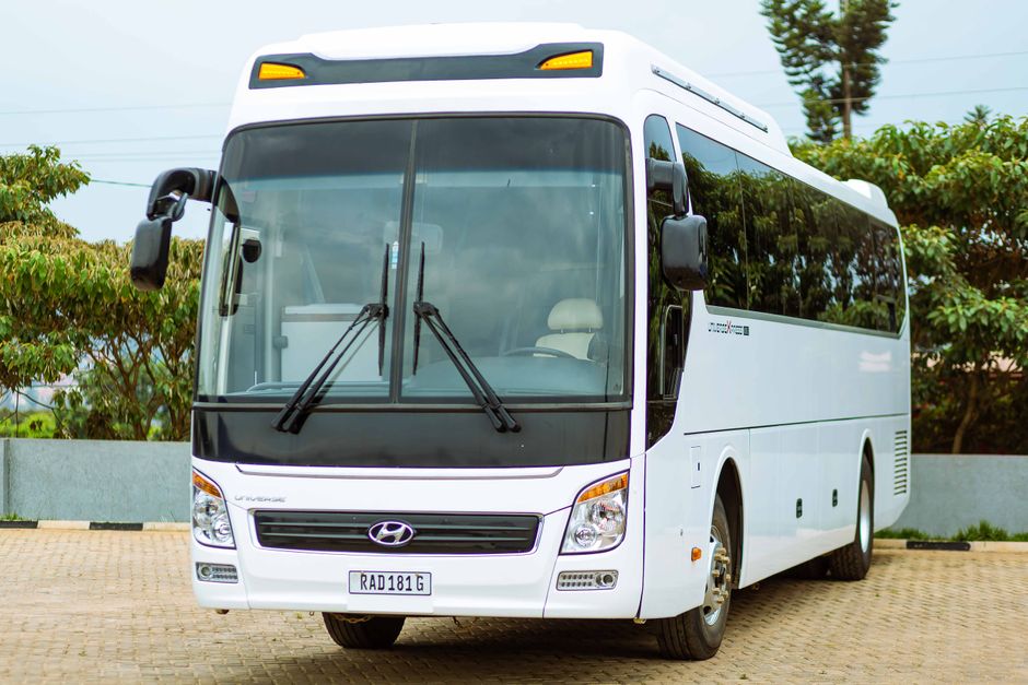 Church and school group boarding a charter bus for a group trip