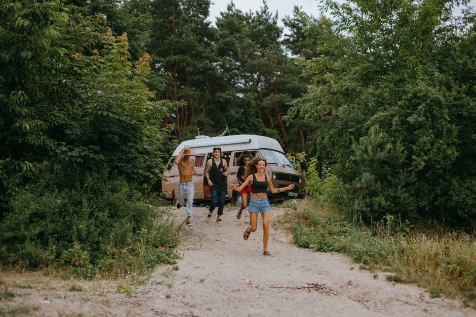 Passengers boarding a charter bus for a group road trip